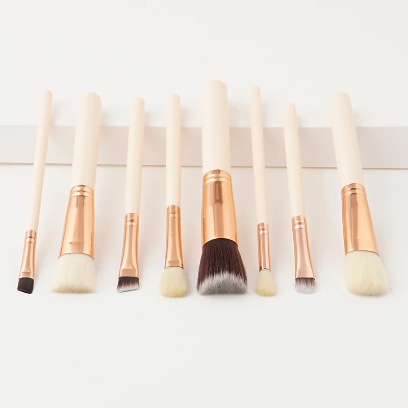 

8Pcs Make Up Brushes Wooden Handle Eye Brush Set Concealer Powder Foundation Brush Cleaner High Quality Makeup Brush Set