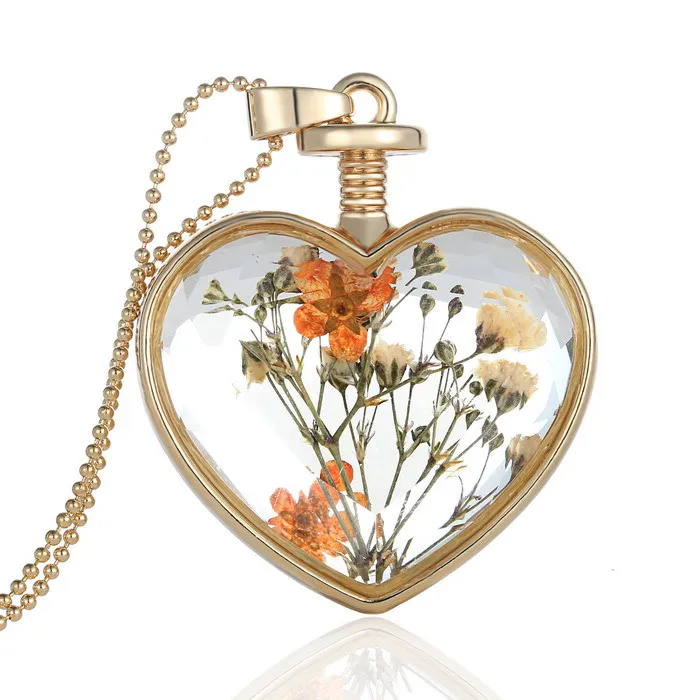 New Fashion Glass Lockets Pendant Necklaces for Women Jewelry Trendy