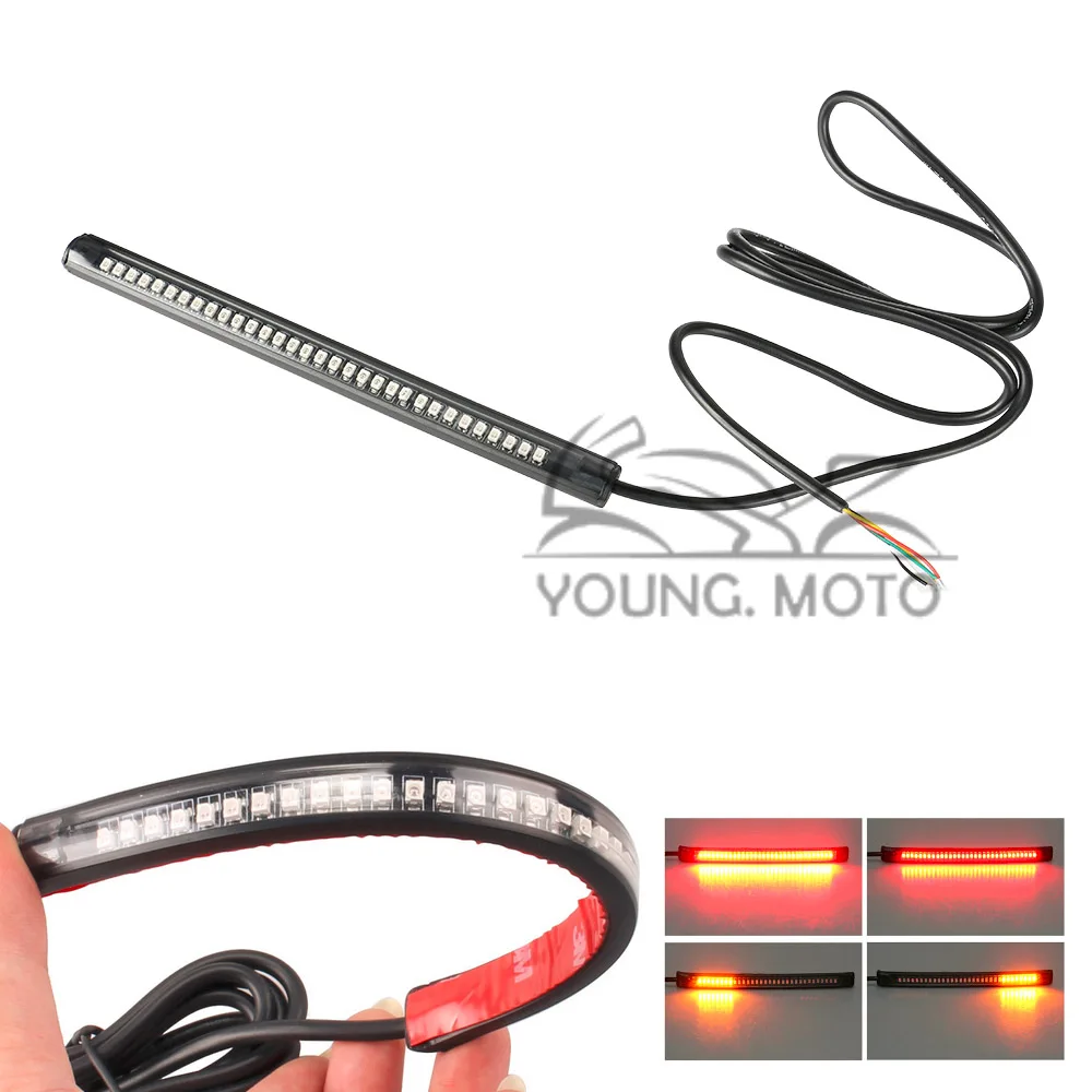 Bendable Flexible Motorcycle Universal Turn Signal Light Red Amber LED