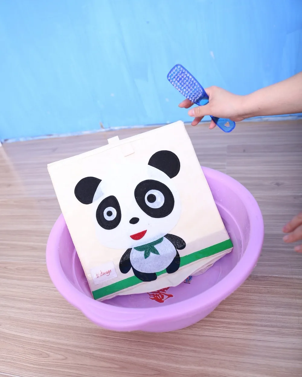 3D мультфильм животных вышивка складной ящик для хранения мыть ткань Оксфорд шкаф сумка для хранения детские игрушки Органайзер 33*33*33 см ящики