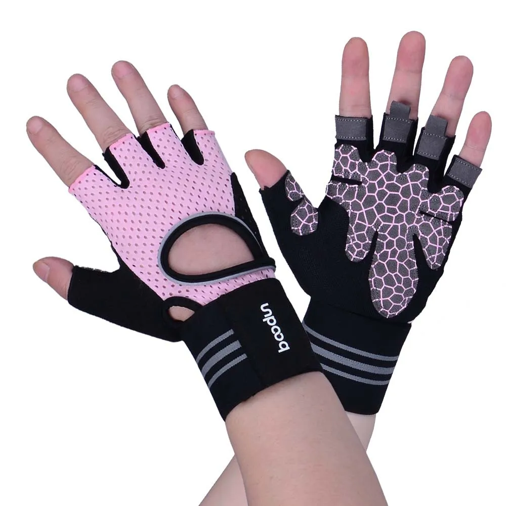 

1 Pair Women Gym Fitness Gloves Dumbbells Weight Lifting Gloves Anti-skid Breathable for Workout Accessories Hand Protector