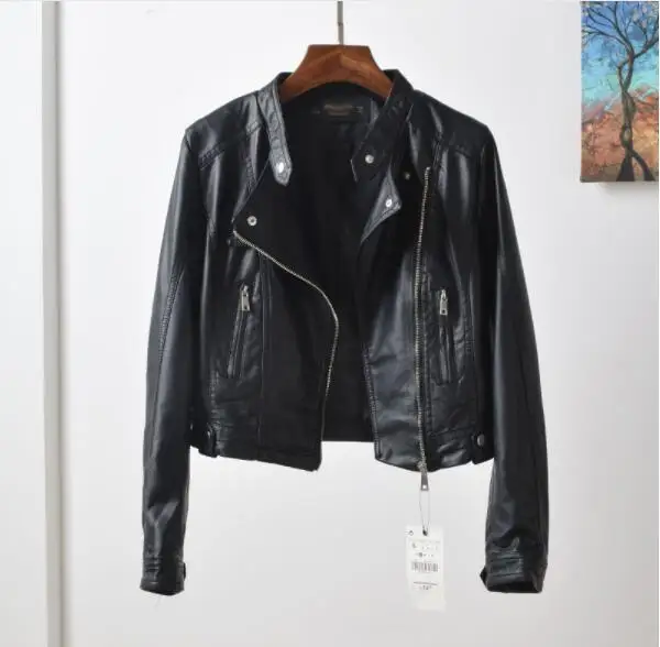 

New Loose PU Faux Leather Jacket Women Classic Moto Biker Jacket Lady Spring Autumn Basic Coat Plus Size Outerwear