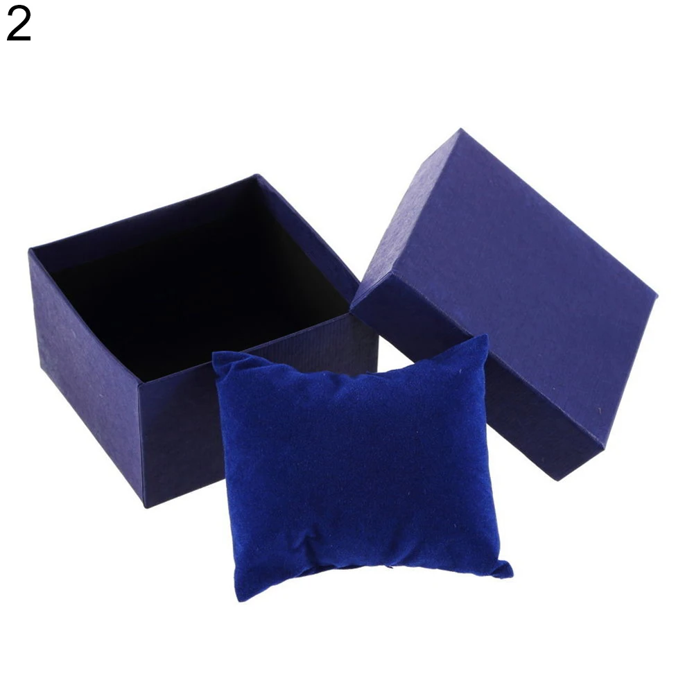 Новое поступление, красная коробка для часов, картонная подарочная коробка, прямоугольная Высококачественная упаковочная коробка для кварцевых часов, коробка для украшений, рождественский подарок - Цвет: Синий