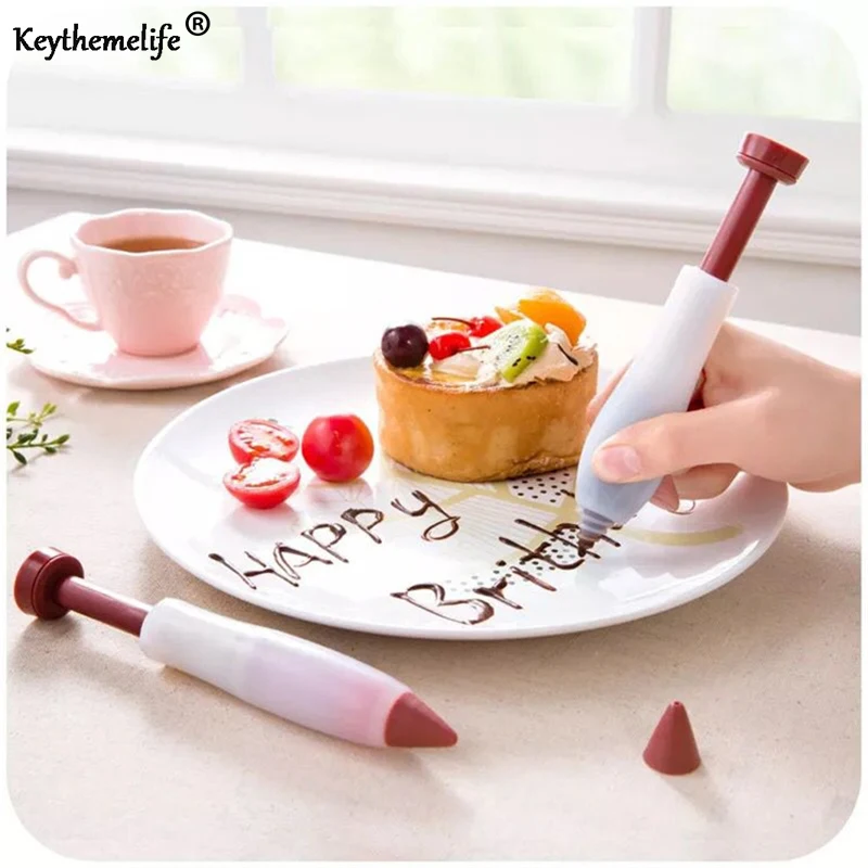 

Cake Decorating Pen Tools Biscuit Pastry Icing Syringe Food Grade Silicone Chocolate Dessert Decorators Tools B