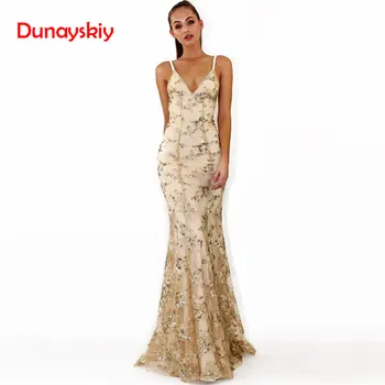 

Female Long Dress 2020 Spring Summer New Women's Dress Sexy V-neck Sling Sequin Long Dress Lace Floor Length Gray Wine Red Blue