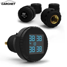 CARCHET font b TPMS b font Tyre Pressure Monitoring System 4 External Sensors Cigarette Lighter Car