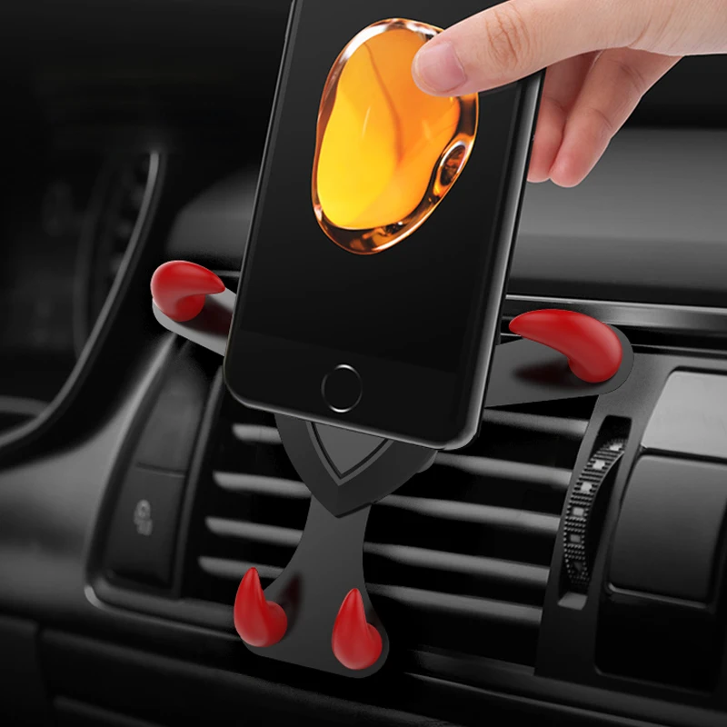Universal Car Phone Holder New Creative Devil Metal Gravity Car Air