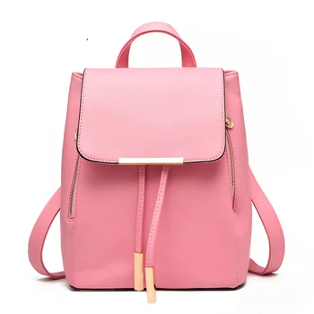 

2019 New Fashion Women Backpack PU Leather School Bags For Teenagers Girls Top-handle Backpacks Large Capacity Travel Bags WH31