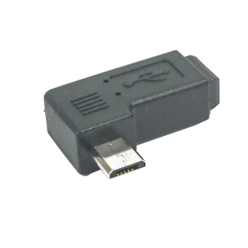 Новейший мини usb Тип B Женский к micro Мужской 90 градусов левый угол L форма черный