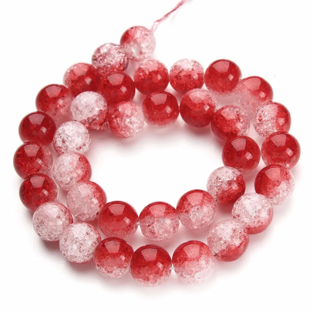 LOULEUR 1strand 6 8 10 12 m Red Natural Quartz Crystals Beads for Bracelet Jewelry Making Round