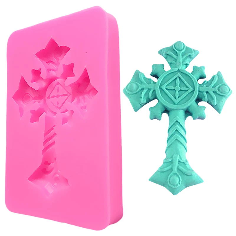 

Jesus Cross Cake Lace Silicone Mold Fondant Chocolate Mold Tools Lettre Pate A Sucre Food Sweets Silicone Muffin Mold SK035447