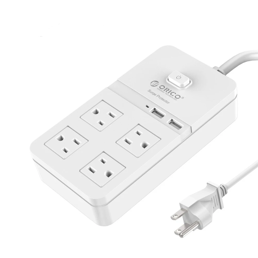 ORICO US Plug power Strip 4, 8, 10 розетки переменного тока, электрические розетки, защита от перенапряжения, удлинитель, вилка США, розетки, 2 порта, USB, смарт-зарядное устройство - Цвет: 4A2U