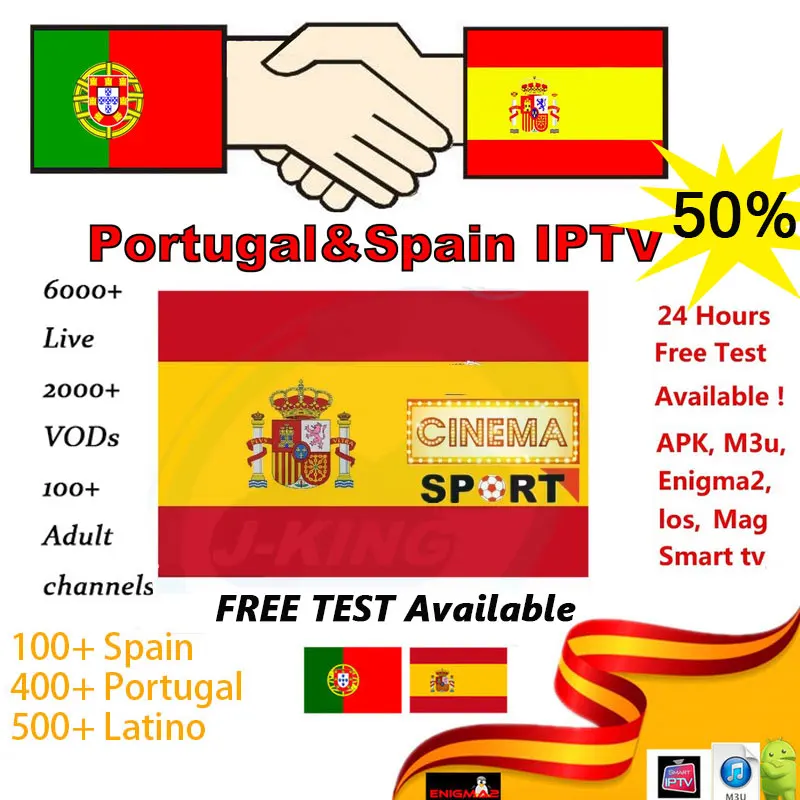 

Spain iptv for 1 year Android tv box Spainish Portugal Latino subscription m3u Android MAG Smart PC Enigma2 French Spain h96max