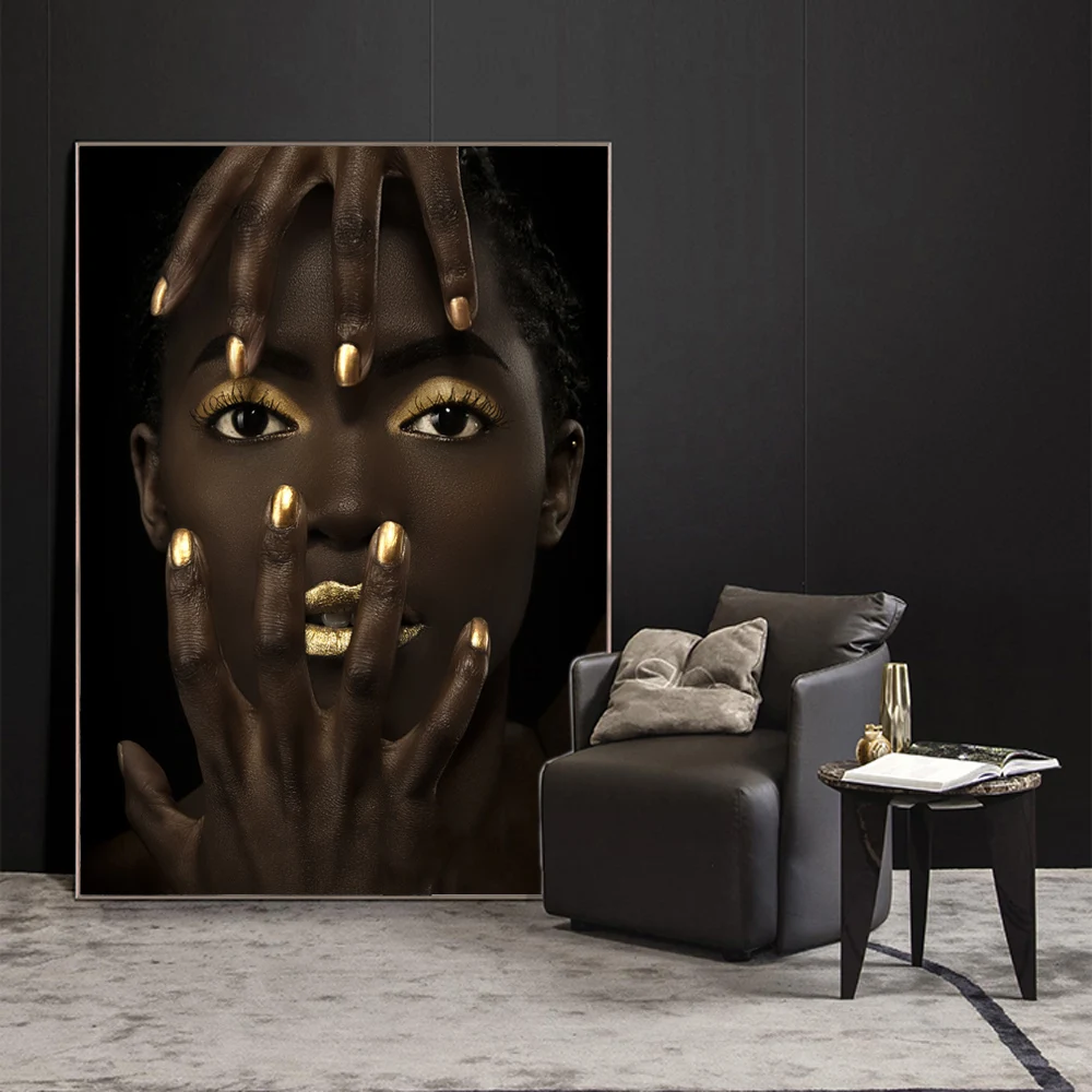 

Makeup Of Black Girl Wall Canvas Art Prints Fashion Model Pop Art Wall Painting Print On Canvas Pictures Fo Home Wall Decoration