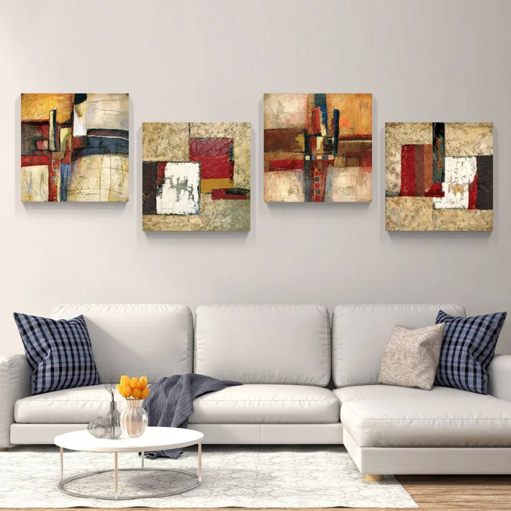 canvas painting 4panels The Abstract Painting Canvas Living Room wall