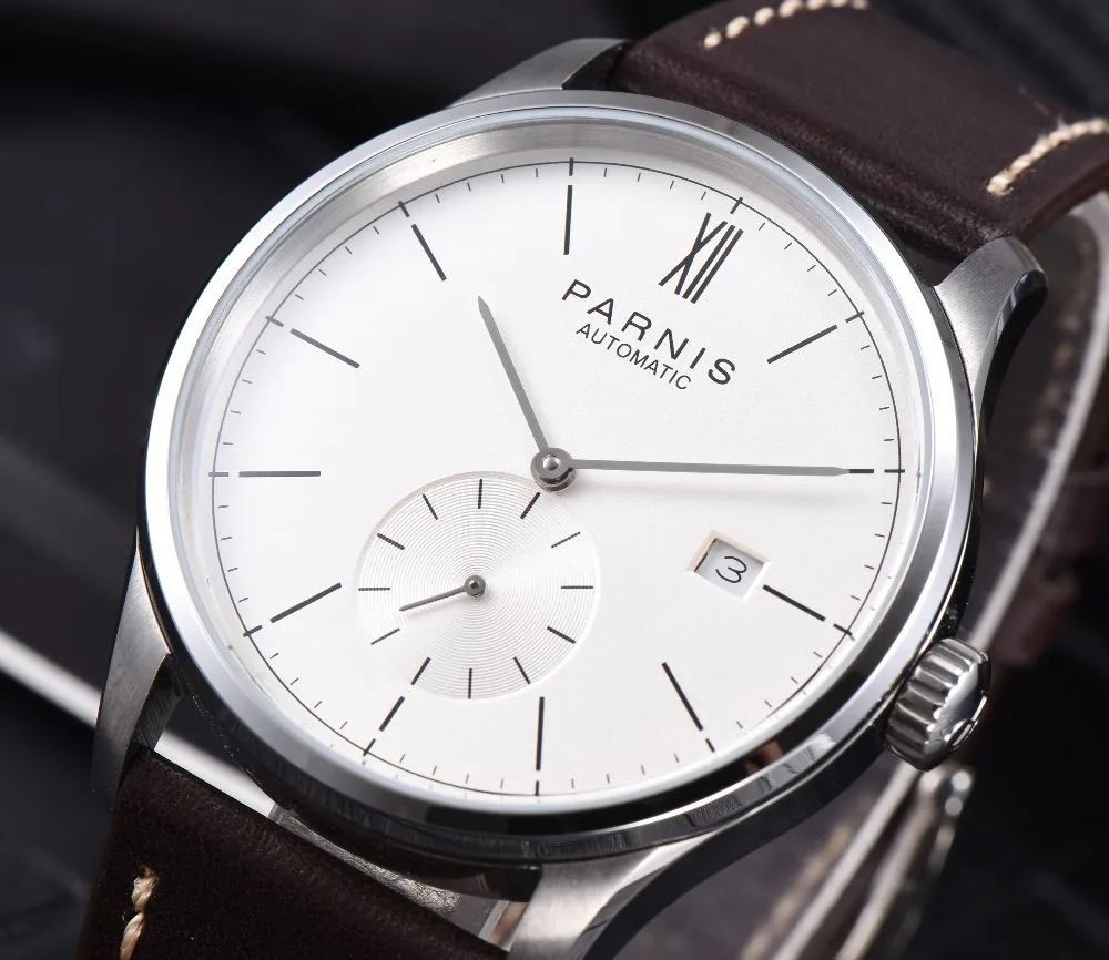 Parnis Mechanical Watches Diver Minimalist Watch for Men Wristwatch Clock Auto Date Waterproof Automatic Relogio Masculino 2018