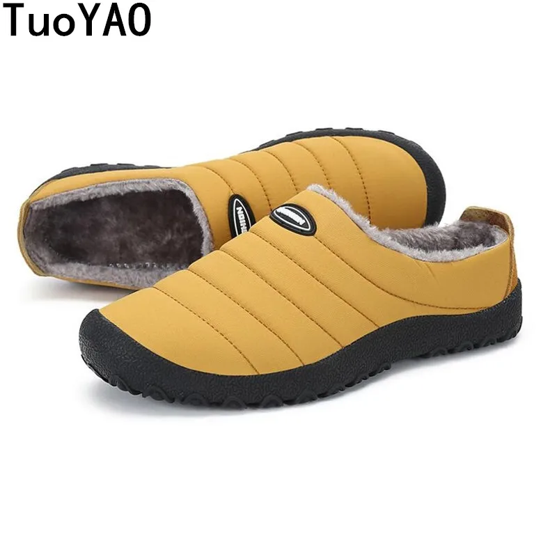 

Plush Fur Men Shoes Winter Home Thermal Thickening Cotton-Padded Slippers men Indoor\Floor Warm Slippers Flat Shoes Plus Size 46