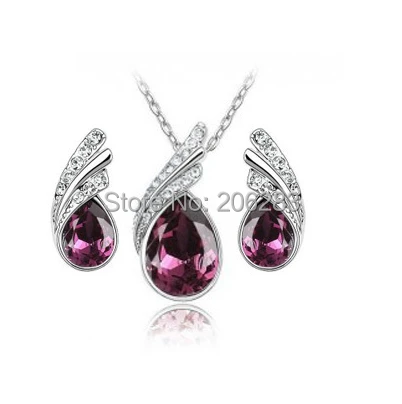 

Girls crystal necklace and earrings Jewelry sets S1107 5sets/lot+free shipping
