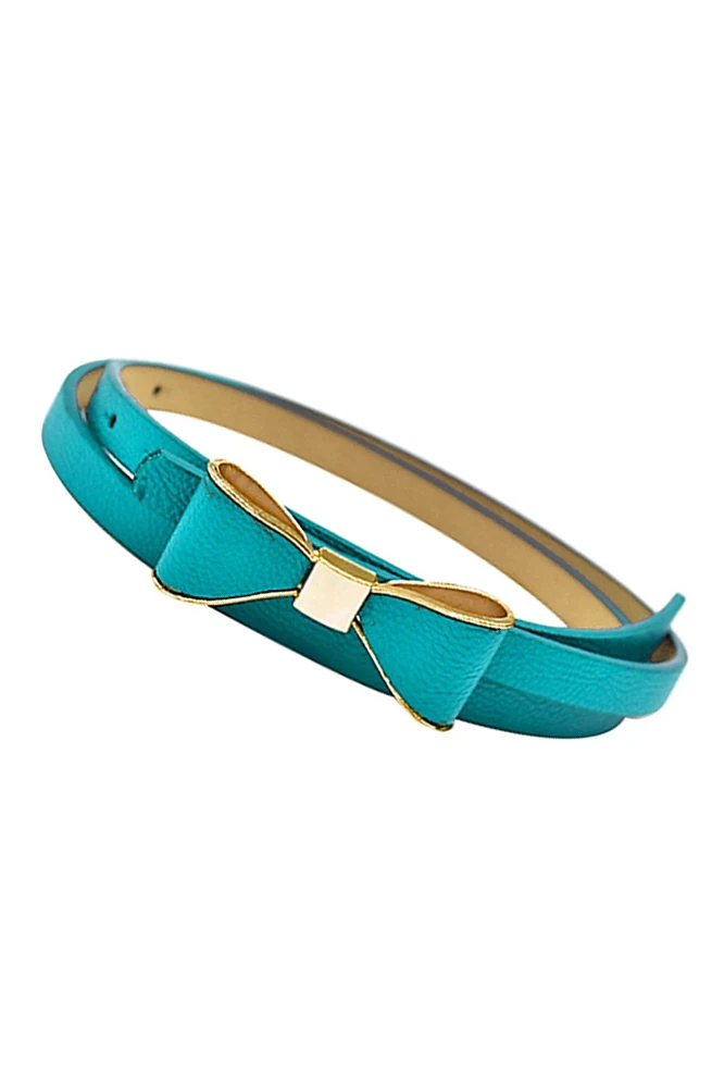 

MYTL-Female belt style fashion lake blue color butterfly PU leather cinnamon