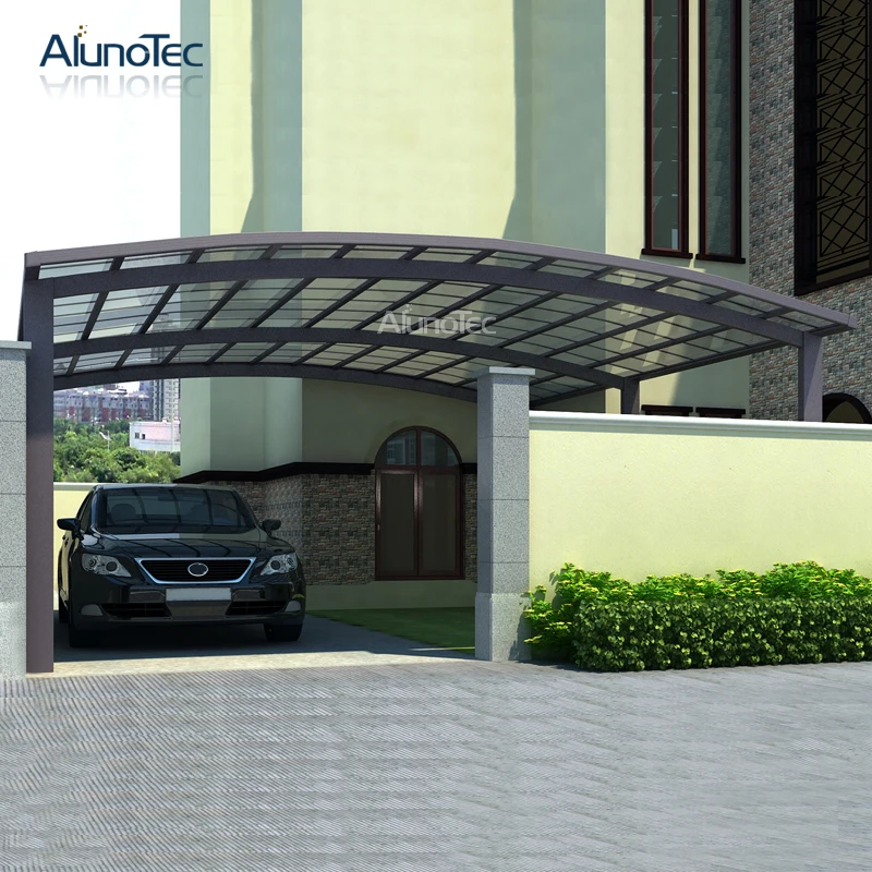 Size Car Canopy Metal Frame Fixed PC roof Carport Sized 5.5m length x 6m width x 3m height