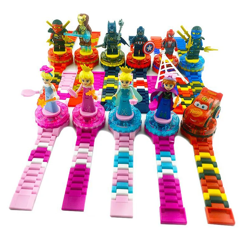

Cute Super Hero Watch Building Blocks Ninjagoed Minecrafted Rotate Figures Bricks Compatible LegoINLY For Xmas Children Gift Toy