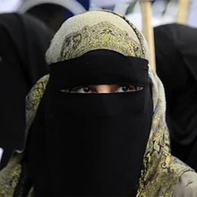 FBLUS CLURS один слой шифон Niqab, мусульманский хиджаб шарф маска для лица оптом