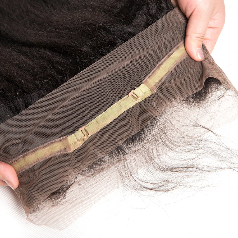 [ALIPOP] Pre Plucked 360 Lace Frontal Closure With Baby Hair Remy Brazilian Kinky Straight Hair Bundles 100% Human Hair Closure (2)
