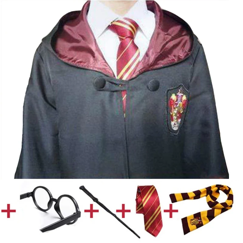 

Gryffindor Slytherin Hufflepuff Ravenclaw Cosplay Costumes Adults or Kid Robe Cloak Women Men Party School Uniform Gryffindor S