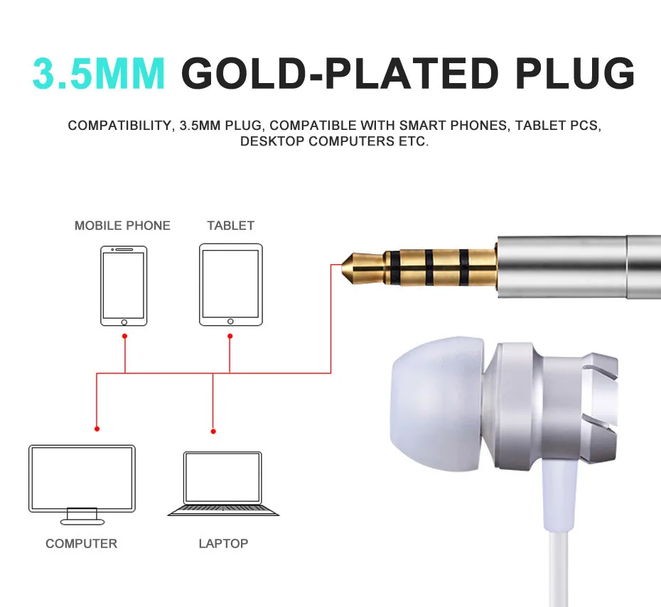 KHP Stereo In-Ear Earphone For Phone 3.5mm Wired Headphone Hedset Game Earphone Hedset With Mic Earbuds Smartphone Earphones (15)