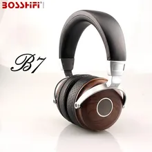 BLON BOSSHiFi B7 Hifi Wooden font b Metal b font Headphones Mahogany Open Monitor Headset DJ