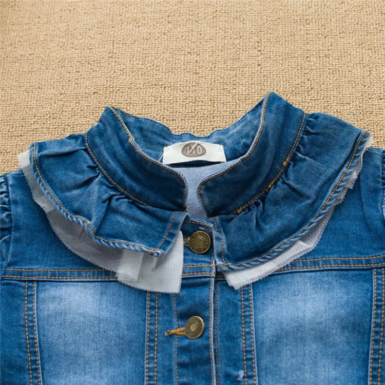 2-8 y children girls jackets lace ruffles denim jackets for girls clothes spring autumn coat fashion wash denim jacket girl (6)