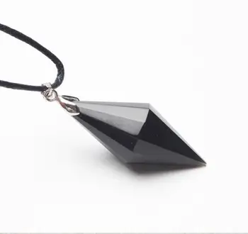 

Beautiful Free shipping Natural obsidian pendulum pendant Pendulum Crystal Healing with free rope