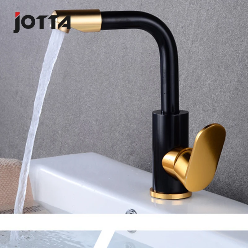 Black archaize space aluminium swivel bibcock face basin cold hot water bibcock Europe type washbasin kitchen 2 use bibcock