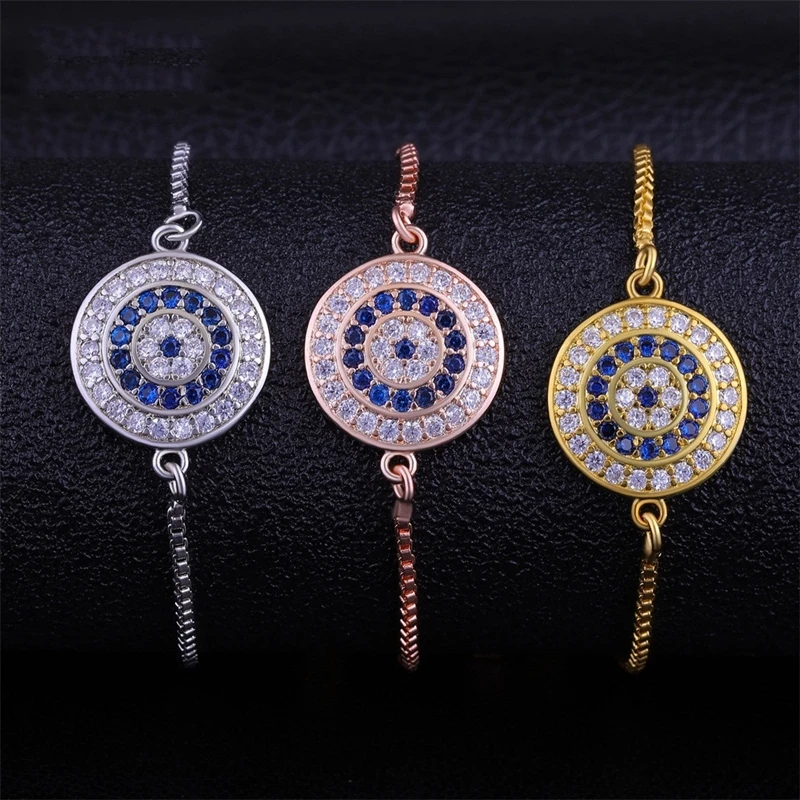 

Juya Couple Jewelry Greek Eye Bracelet Gold/Rose Gold Colorful Evil Eye Bracelets Women Classic Hamsa Fatima Charm Bracelet Men