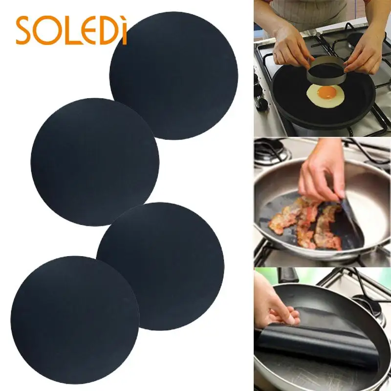 Round Teflon Non Stick Mat Pan Fry Liner Sheet Cooking Sheet Pad