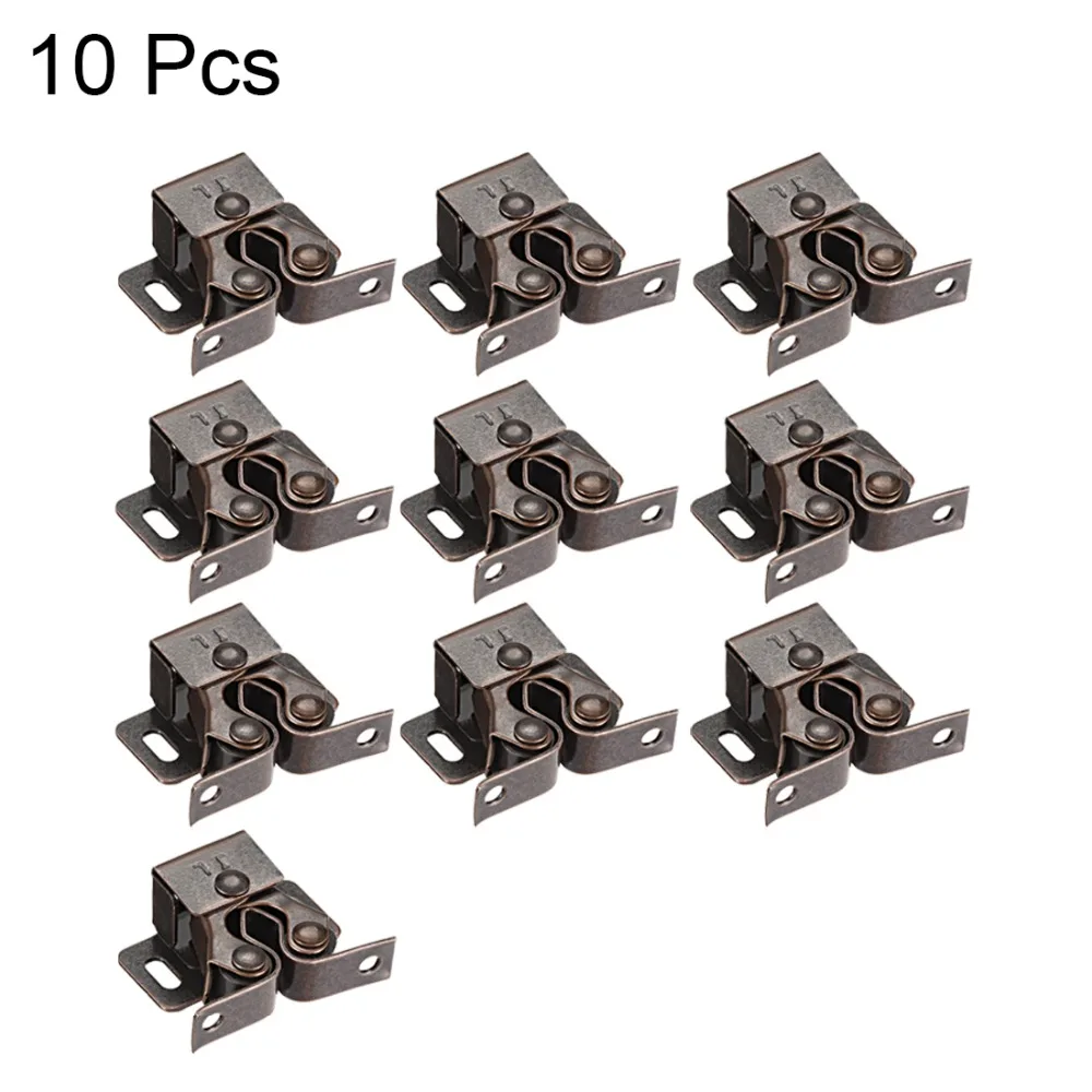 Cabinet Door Double Roller Catch Ball Latch with Prong Coppper Tone 34 x 32 x 13mm Ideal Accessory for Home 20pcs 10pcs
