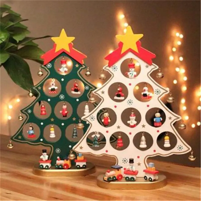 Artificial Diy Mini Wooden Christmas Trees For Table Desk Decoration Nataman