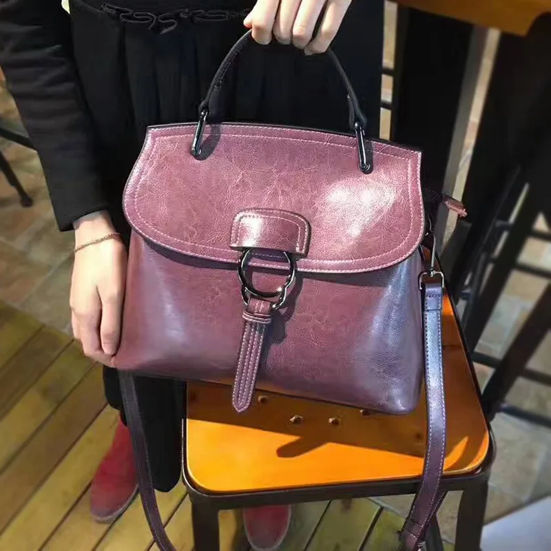 

Women's New Fashion Genuine Leather, Oil-coated Wax Leather, Single Shoulder Bag and Women's Bag