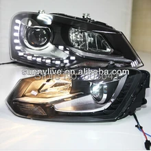 Для VW Polo светодиодный головной фонарь angel eyes 2011-12 лет TC type