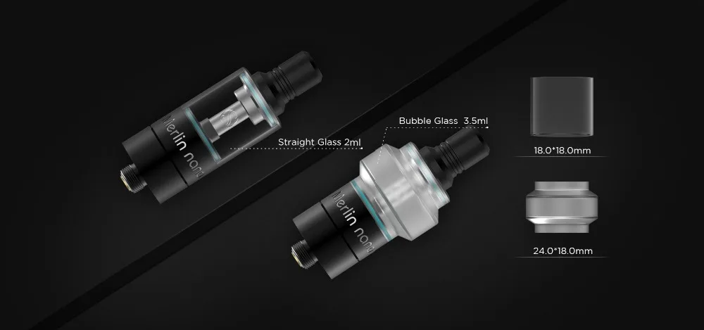 Augvape Merlin Nano MTL RTA атомайзер 18 мм 2 мл и 3,5 мл регулируемый поток воздуха Нижняя заправка системы Peek камера электронная сигарета