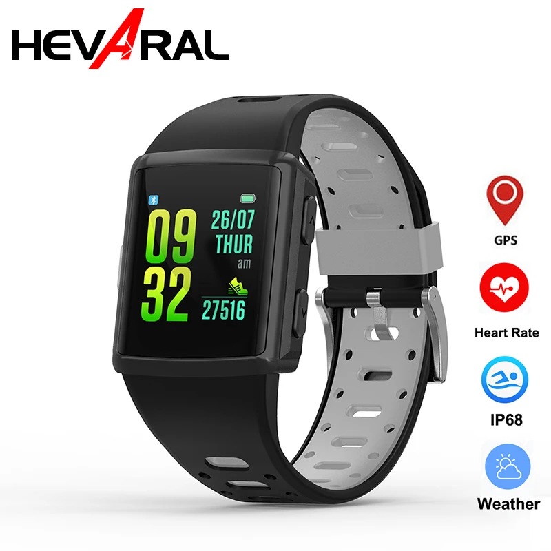 HEVARAL M2 GPS Смарт часы для мужчин IP68 Bluetooth Warch водонепроницаемый пульсометр трекер