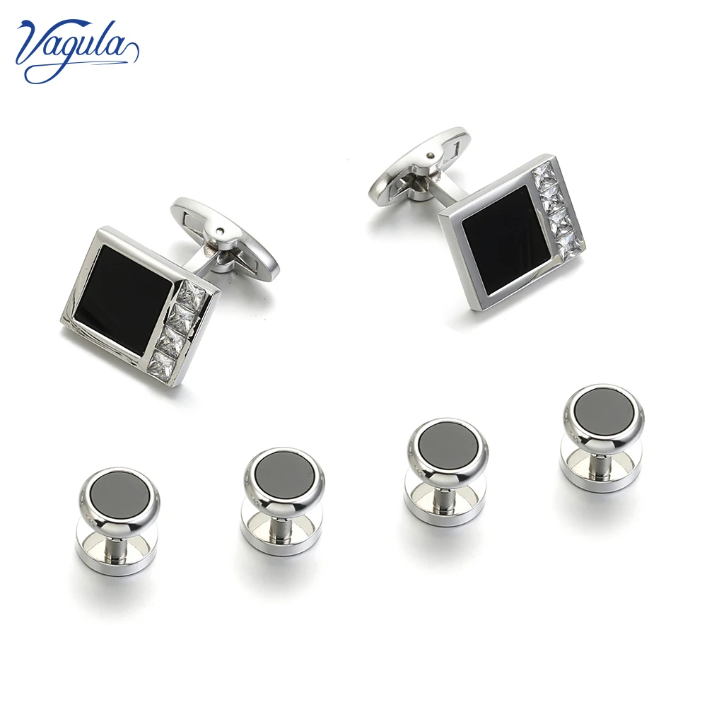 

VAGULA New Cufflink Stud in 6 PCS Set Quality Gemelos Button Links spinki Tuxedo Collar Stud 439