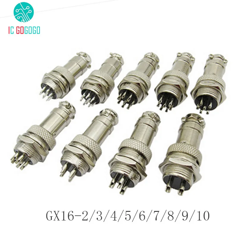 

GX16-2/3/4/5/6/7/8/9/10 Pin Aviation Plug Socket GX16 Connectors GX16 2pin/3pin/4pin/5pin/6pin/7pin/8pin/9pin/10pin Male & Femal