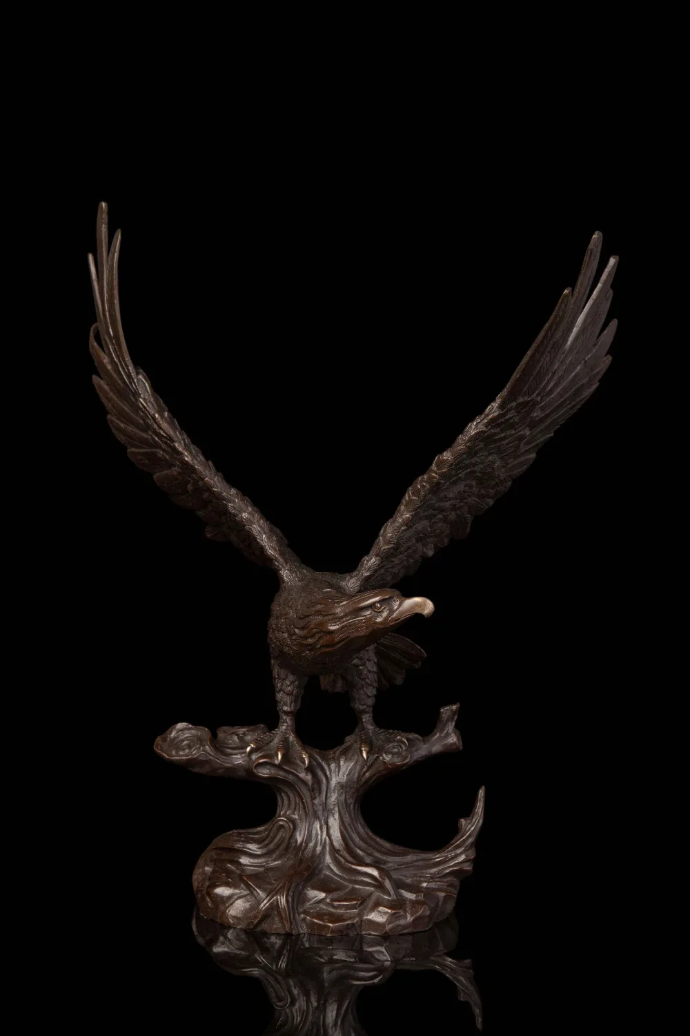 Signed Barye Flying American Eagle Art Deco BRASS Sculpture Statue