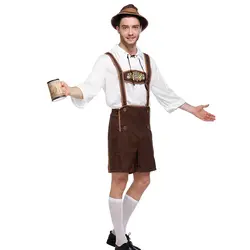 H & ZY для мужчин Октоберфест костюмы Lederhosen баварский парень пособия по немецкому языку традиционное пиво мужской Хэллоуин косплэй