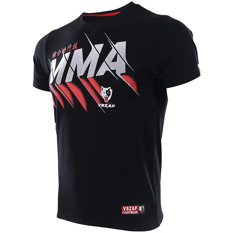 Летняя новинка,, VSZAP, интегрированная футболка для занятий спортом, растягивающаяся футболка для фитнеса, ММА, футболка с короткими рукавами, Sanda UFC, Fight, Homme