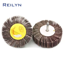 2 PC sand paper polishing wheel 6 x 80mm abrasive mops-wheel spindle mops mounted flap wheels grinding bits abrasive block