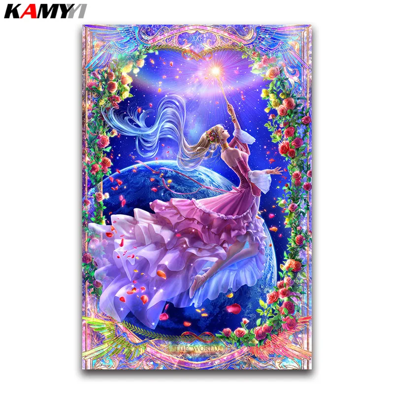 

5D DIY Diamond painting Cross stitch Peony girl Full square Diamond embroidery Cartoon beauty Diamond mosaic flowers Princess 05