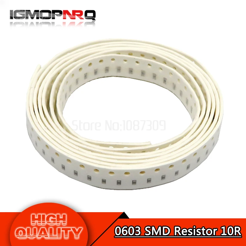 300PCS 0603 Chip Fixed Resistor SMD Resistor 10 ohm 10Rin Resistors