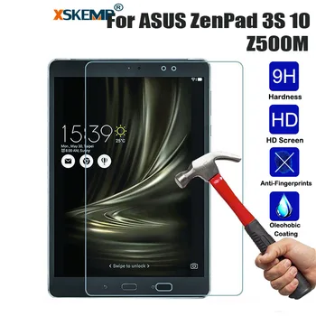 

XSKEMP Shockproof Ultra Thin 9H Tempered Glass For ASUS ZenPad 3S 10 Z500M 0.3mm Clear Tablet Screen Protector Protective Film